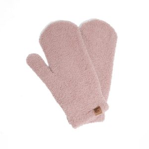 ComfyLuxe Solid Knit Mittens - Pink